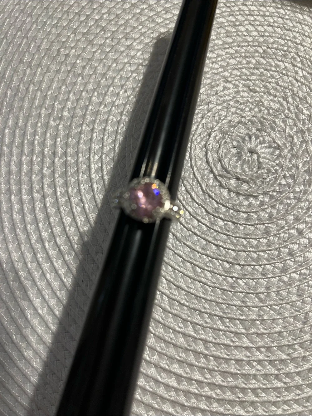 Elegant Pink CZ Halo Ring - Women's Fashion Jewelry